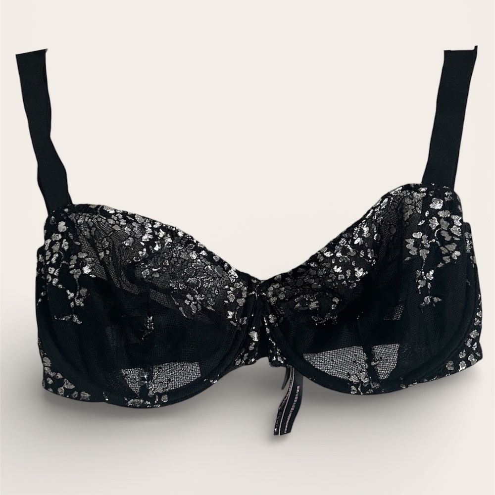 Victoria's Secret Black Silver Bra